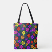 Kleurrijk Bloemmotief Tote Bag (Achterkant)