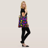 Kleurrijk Bloemmotief Tote Bag (Op model)