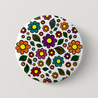 Kleurrijk Bloemmotief uit de Natuur Ronde Button 5,7 Cm