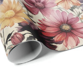 Kleurrijk bloemmotief van Gerber-margriet Cadeaupapier (Rol Hoek)