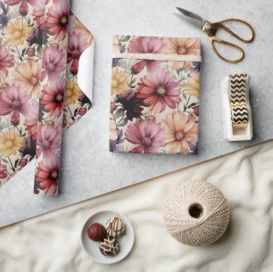 Kleurrijk bloemmotief van Gerber-margrieten Cadeaupapier