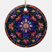 Kleurrijk bloemmozaïek keramisch ornament (Achterkant)