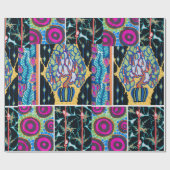 Kleurrijk bloemontwerp, art nouveau, art deco cadeaupapier (Vlak)