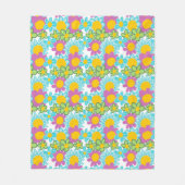 Kleurrijk bloemontwerp fleece deken (Voorkant)