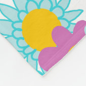 Kleurrijk bloemontwerp fleece deken (Hoek)