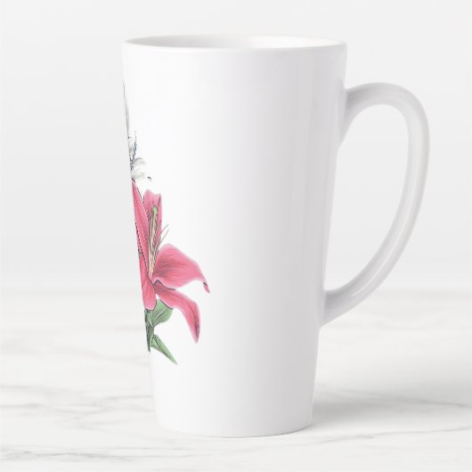 Kleurrijk bloemontwerp latte mok (Rechts)