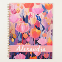 kleurrijk Bloemontwerp met individuele naam