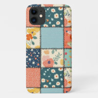 Kleurrijk bloempatcheworkdekbed met speelse print