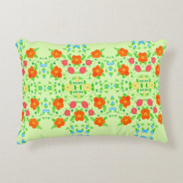 Kleurrijk bloempatroon accent kussen