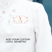 Kleurrijk Bloempatroon Custom Logo & Medewerker Naamplaatje