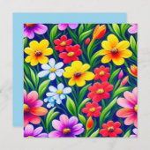 Kleurrijk bloempatroon kaart (Voorkant / Achterkant)