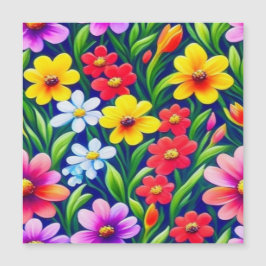 Kleurrijk bloempatroon magnetische uitnodiging