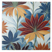 Kleurrijk Bloempatroon Met Bladeren En Bloemen Tegeltje (Voorkant)