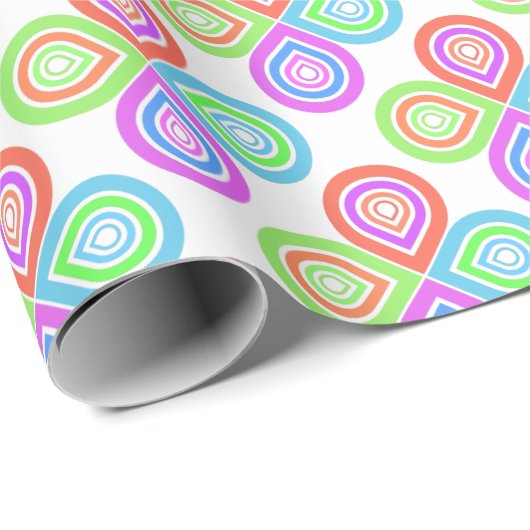 Kleurrijk Bloempatroon Modern Cadeaupapier (Rol Hoek)