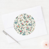 Kleurrijk bloempatroon ronde sticker (Envelop)