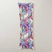 Kleurrijk Bloempatroon Tropische Bloemen Blauw Roz Lichaamskussen (Voorkant Verticaal)