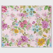 Kleurrijk  bloempatroon van verpakkingspapier cadeaupapier (Vlak)