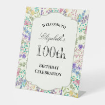 Kleurrijk Bloemstuk 100e Verjaardag Welkomstbord
