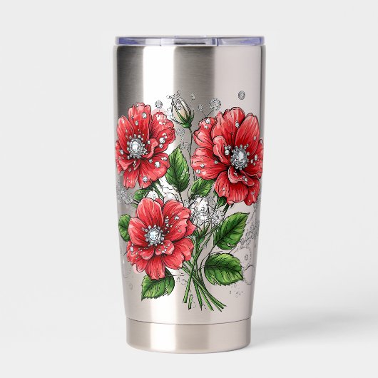 Kleurrijk Bloemstuk Geïsoleerde Drinkbeker (Voorkant)