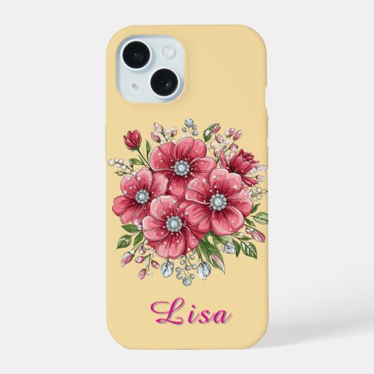 Kleurrijk Bloemstuk iPhone 15 Case (Achterkant)