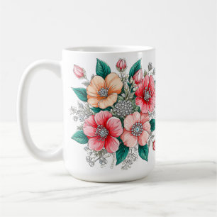 Kleurrijk Bloemstuk Koffiemok