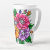 Kleurrijk Bloemstuk Latte Mok (Rechterhoek)