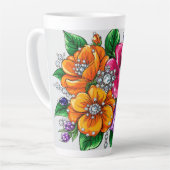 Kleurrijk Bloemstuk Latte Mok (Linkerhoek)