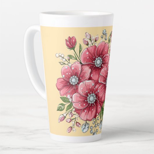 Kleurrijk Bloemstuk Latte Mok (Linkerhoek)