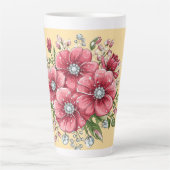 Kleurrijk Bloemstuk Latte Mok (Voorkant)