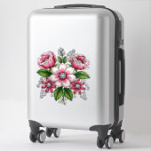 Kleurrijk Bloemstuk Sticker (Koffer)