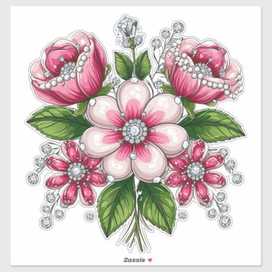 Kleurrijk Bloemstuk Sticker (Vel)