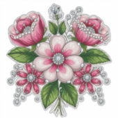 Kleurrijk Bloemstuk Sticker (Voorkant)
