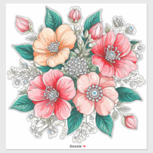 Kleurrijk Bloemstuk Sticker