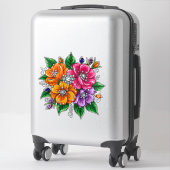 Kleurrijk Bloemstuk Sticker (Koffer)