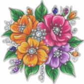 Kleurrijk Bloemstuk Sticker (Voorkant)