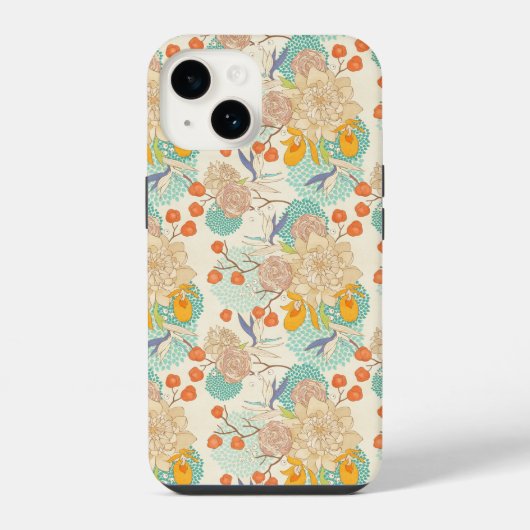 Kleurrijk Bloemtuin Patroon iPhone Hoesje (Achterkant)