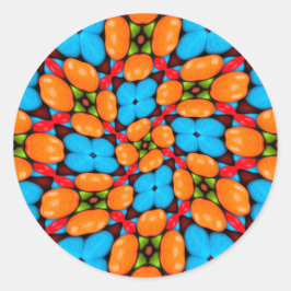 Kleurrijk bloemvariatiepatroon ronde sticker