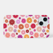 Kleurrijk Bloesem Patroon iPhone 15 Case (Achterkant horizontaal)