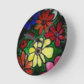 kleurrijk bloesem ronde klok (Hoek)