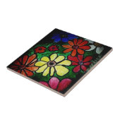 kleurrijk bloesem tegeltje (Zijkant)