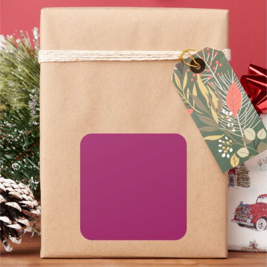 Kleurrijk Blok Trouwkaart – Magenta Vierkante Sticker (Feestdagen)