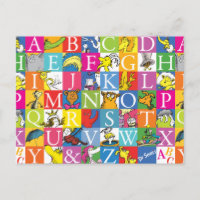 Kleurrijk blokletterpatroon van Dr. Seuss' ABC