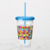 Kleurrijk blokletterpatroon van Dr. Seuss's ABC Acryl Drinkbeker (Rechts)