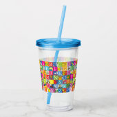 Kleurrijk blokletterpatroon van Dr. Seuss's ABC Acryl Drinkbeker (Achterkant)