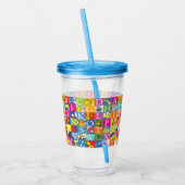 Kleurrijk blokletterpatroon van Dr. Seuss's ABC Acryl Drinkbeker (Links)