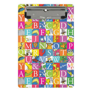 Kleurrijk blokletterpatroon van Dr. Seuss's ABC Mini Klembord