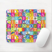 Kleurrijk blokletterpatroon van Dr. Seuss's ABC Muismat (Met muis)