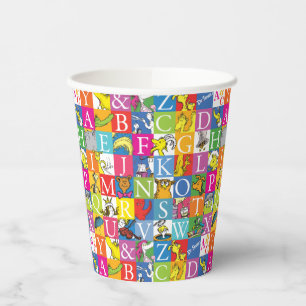 Kleurrijk blokletterpatroon van Dr. Seuss's ABC Papieren Bekers