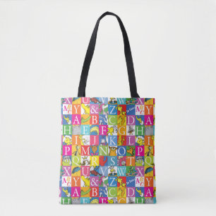Kleurrijk blokletterpatroon van Dr. Seuss's ABC Tote Bag