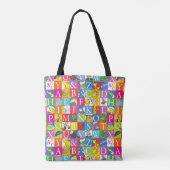 Kleurrijk blokletterpatroon van Dr. Seuss's ABC Tote Bag (Achterkant)